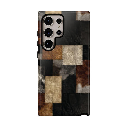 Cowhide Patchwork Tough Case