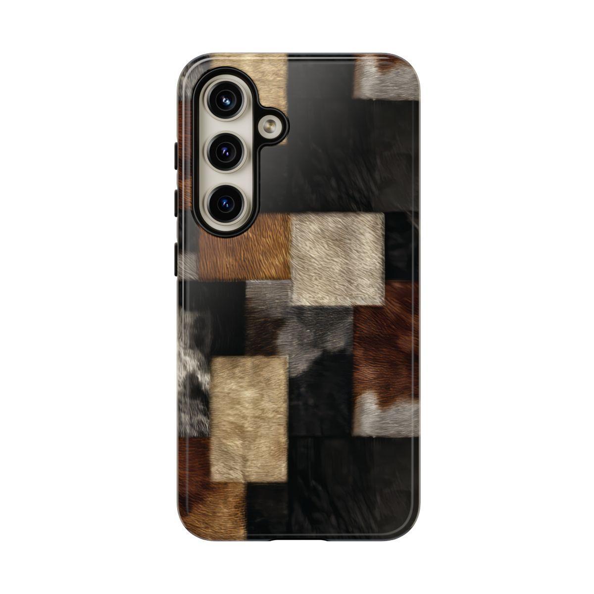 Cowhide Patchwork Tough Case