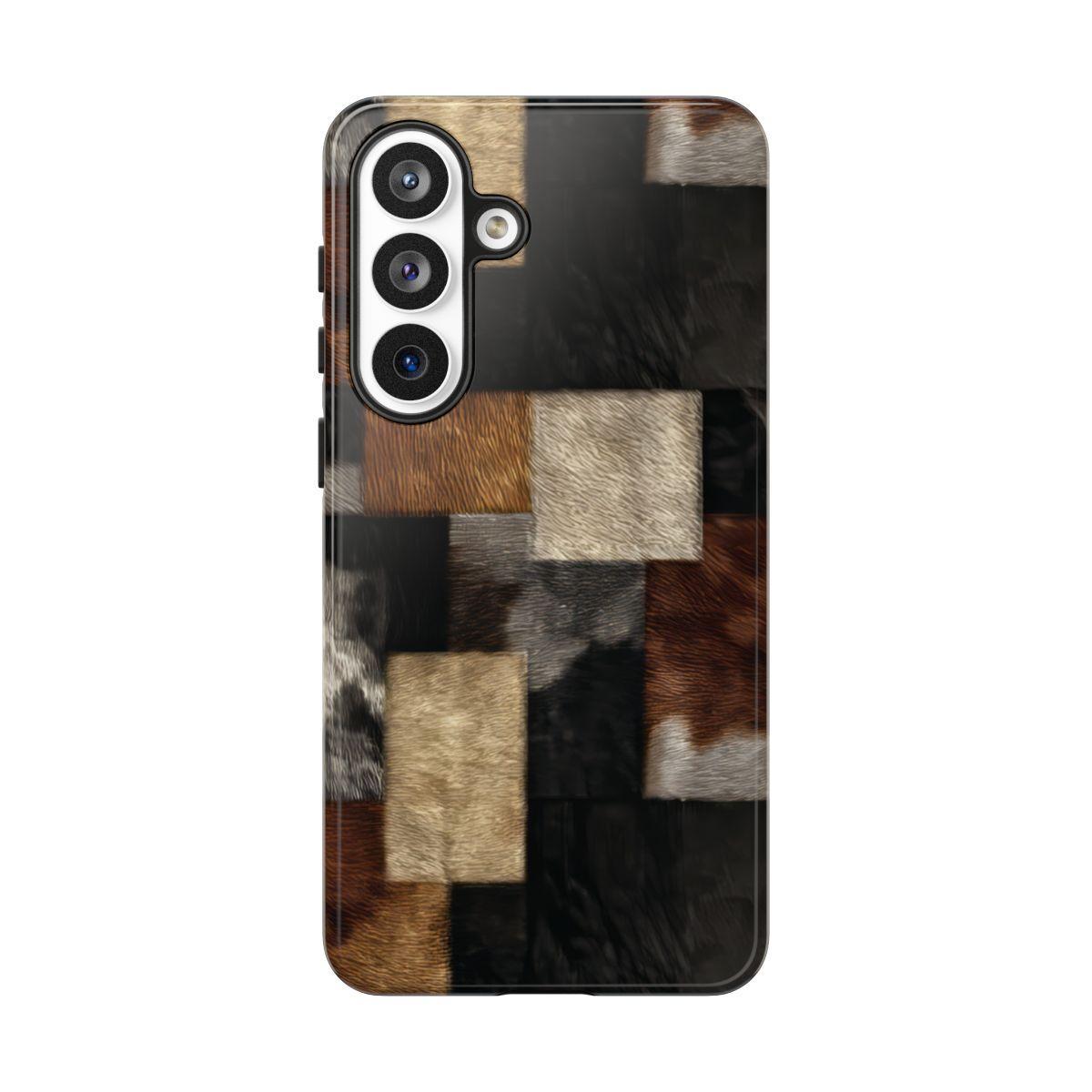 Cowhide Patchwork Tough Case