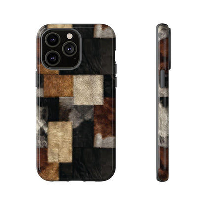 Cowhide Patchwork Tough Case