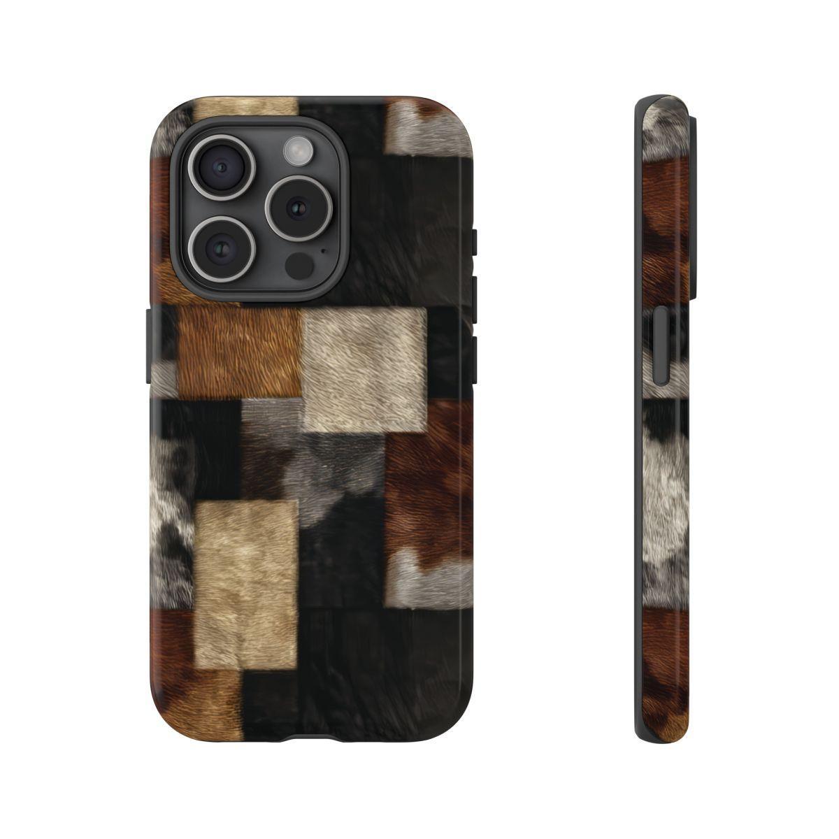 Cowhide Patchwork Tough Case