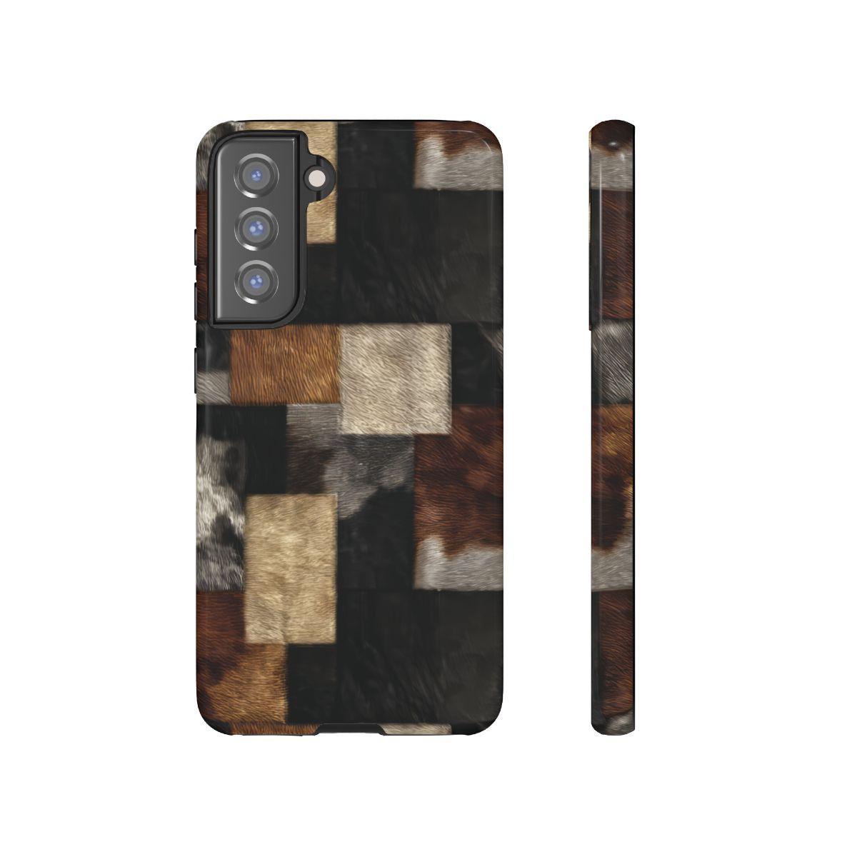 Cowhide Patchwork Tough Case