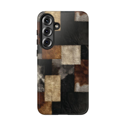 Cowhide Patchwork Tough Case