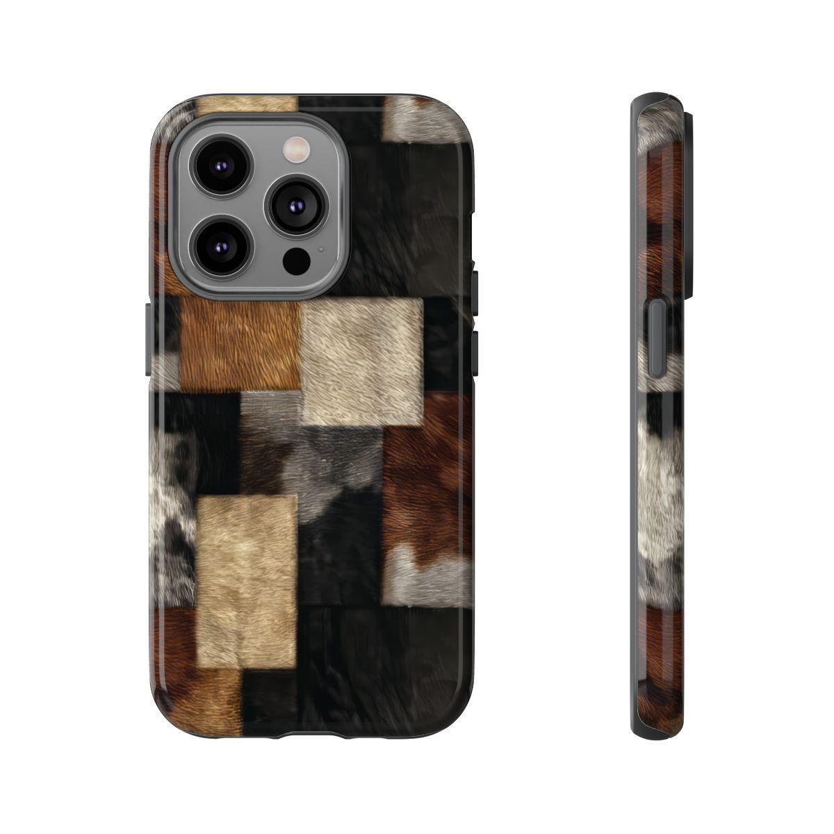 Cowhide Patchwork Tough Case