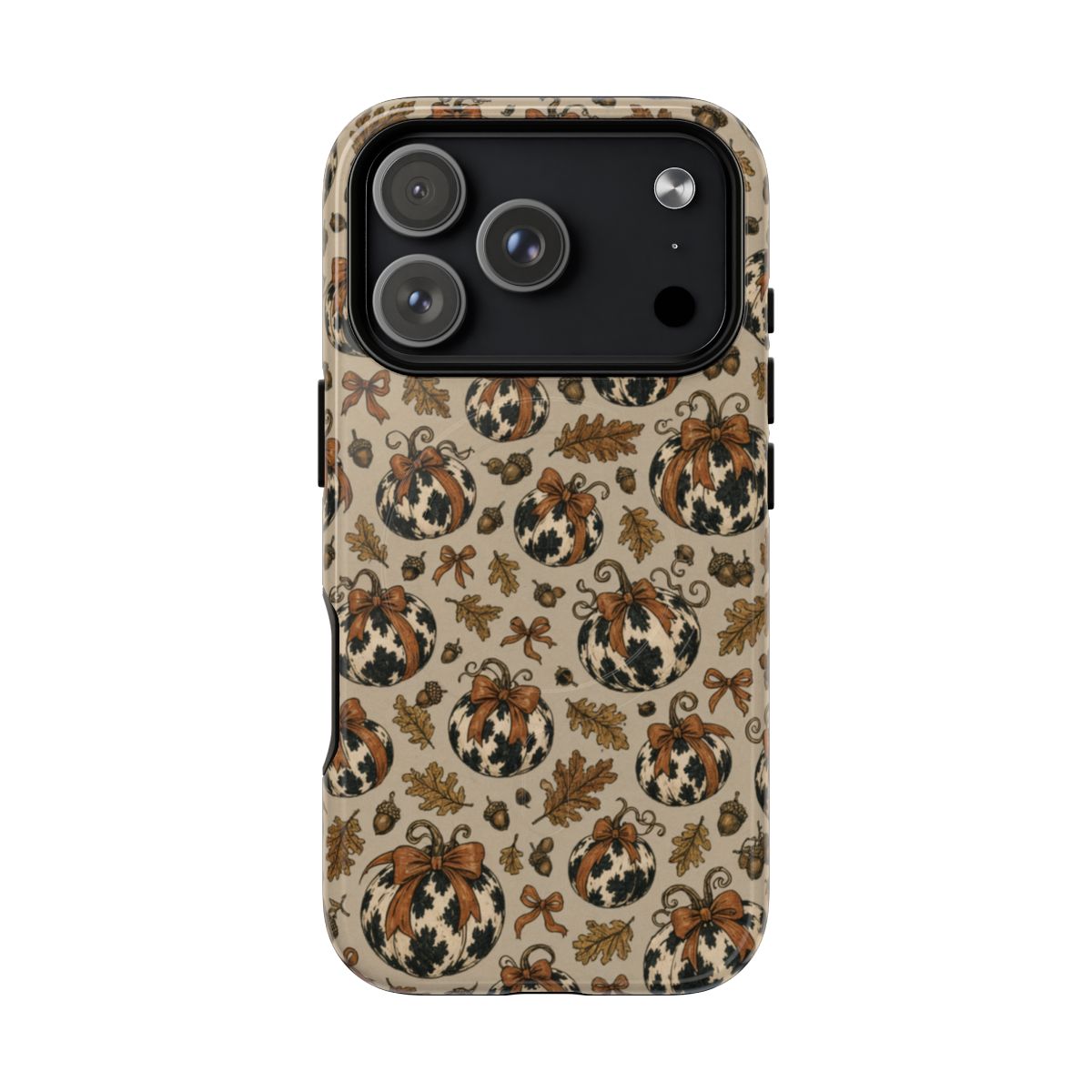 Cowhide Pumpkin Bows Magnetic Case - iPhone 18 Pro