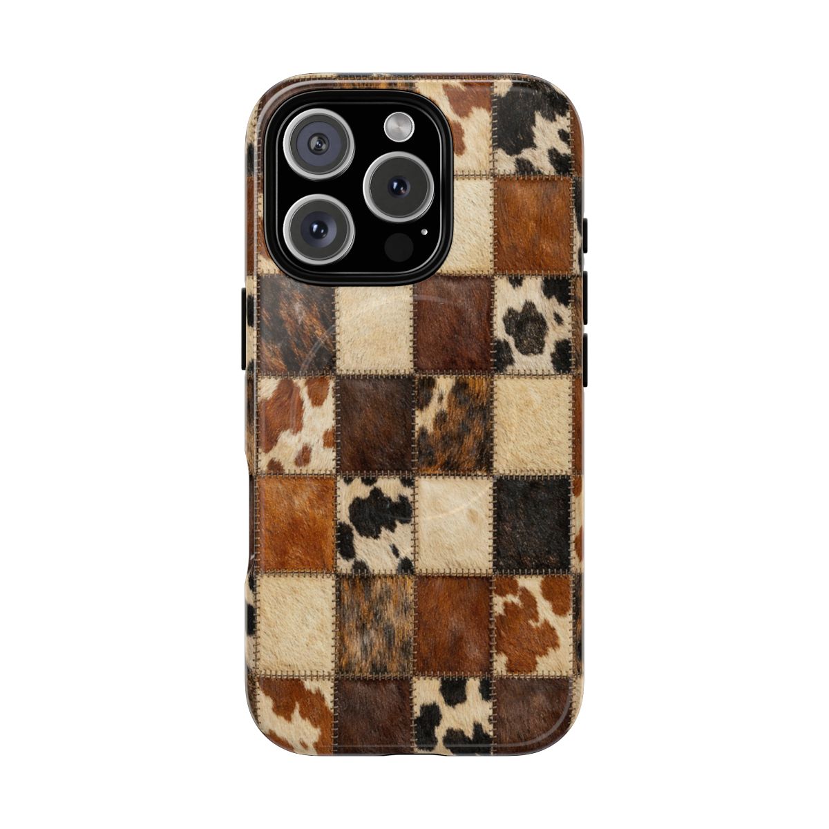 Cowhide Quilt Magnetic Case