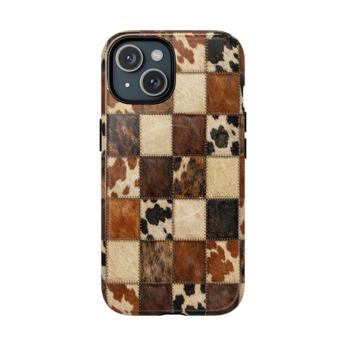 Cowhide Quilt Magnetic Case