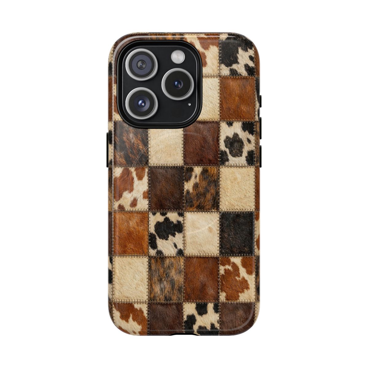 Cowhide Quilt Magnetic Case