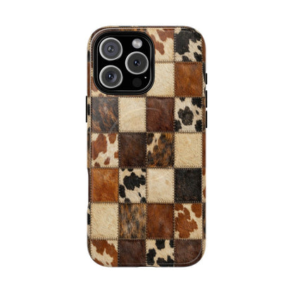 Cowhide Quilt Magnetic Case
