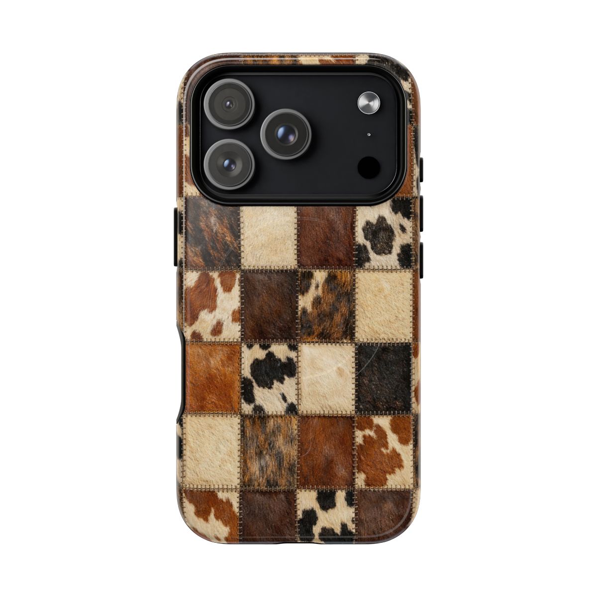 Cowhide Quilt Magnetic Case