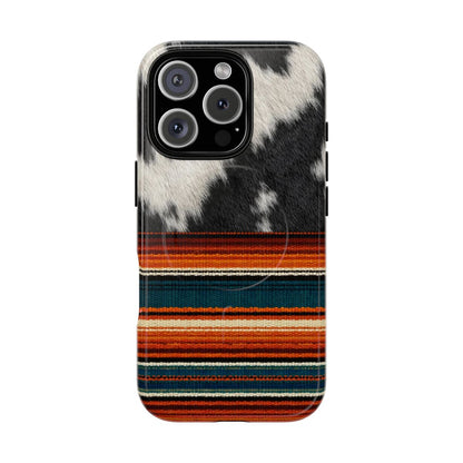Cowhide + Serape Stripe Magnetic Case