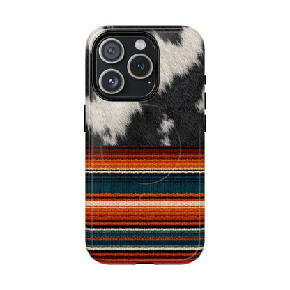 Cowhide + Serape Stripe Magnetic Case