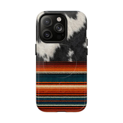 Cowhide + Serape Stripe Magnetic Case