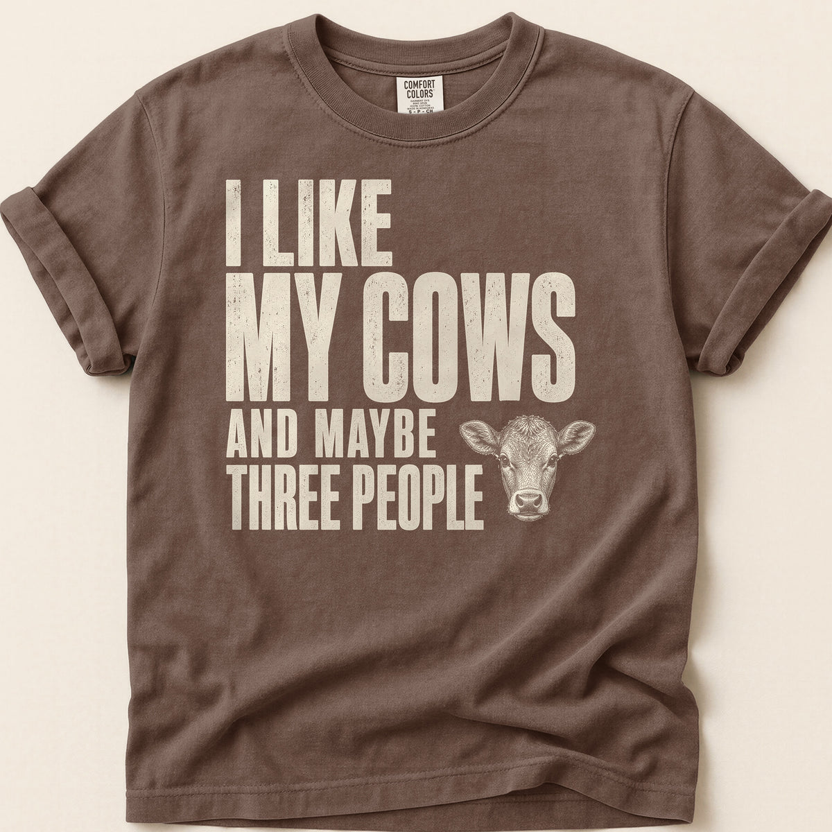 Cows And Three People T-shirt on Espresso