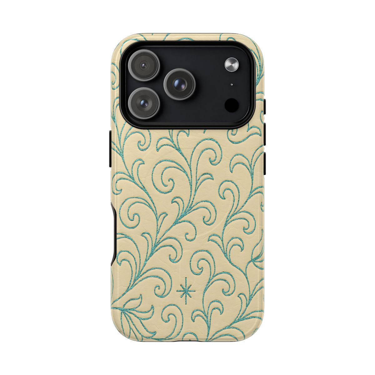 Cream + Turquoise Stitch Magnetic Case