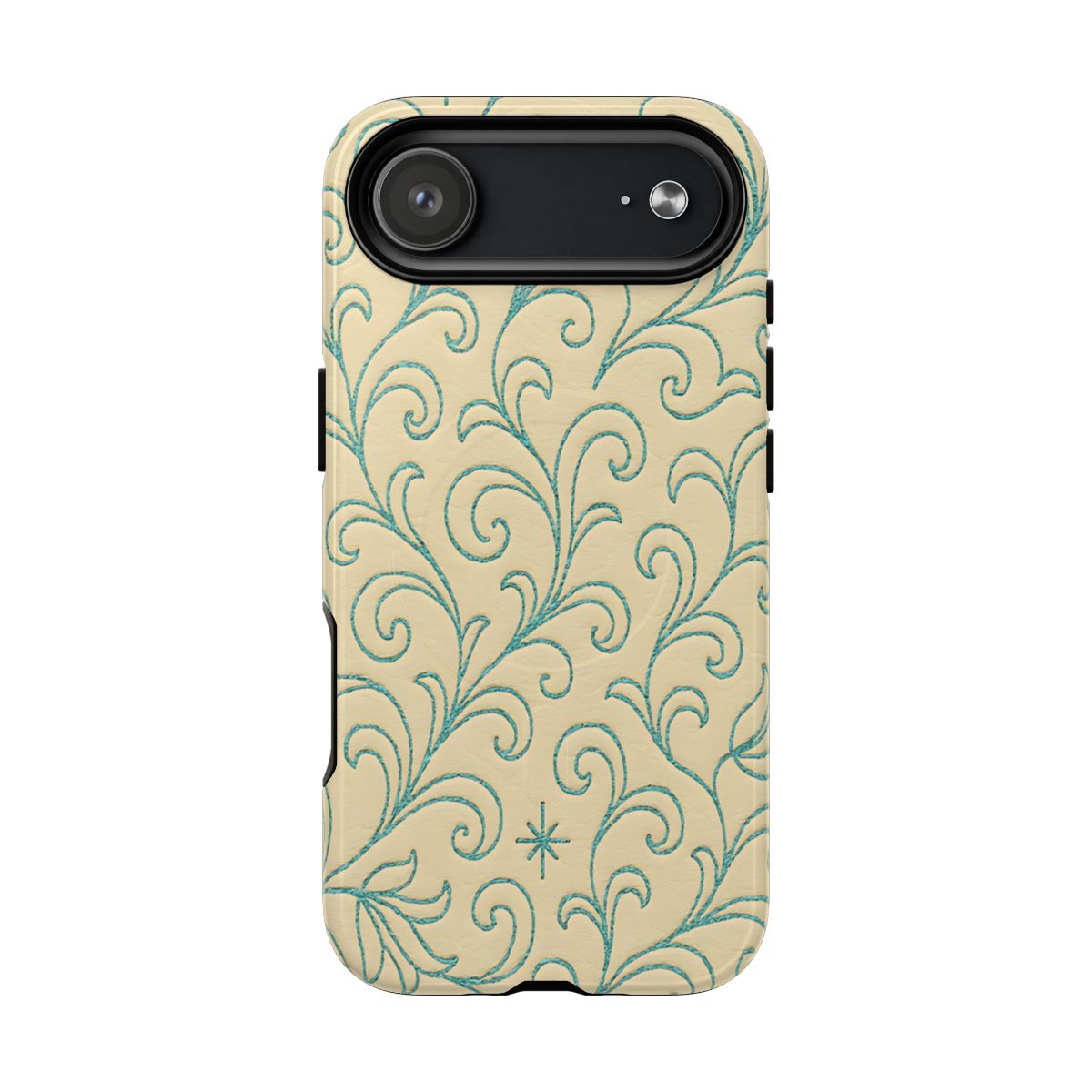 Cream + Turquoise Stitch Magnetic Case