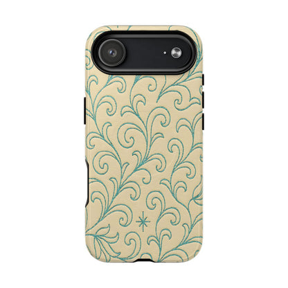 Cream + Turquoise Stitch Magnetic Case