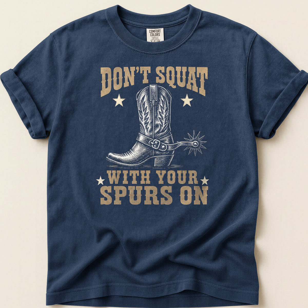 Dont Squat Boot T-shirt on Navy