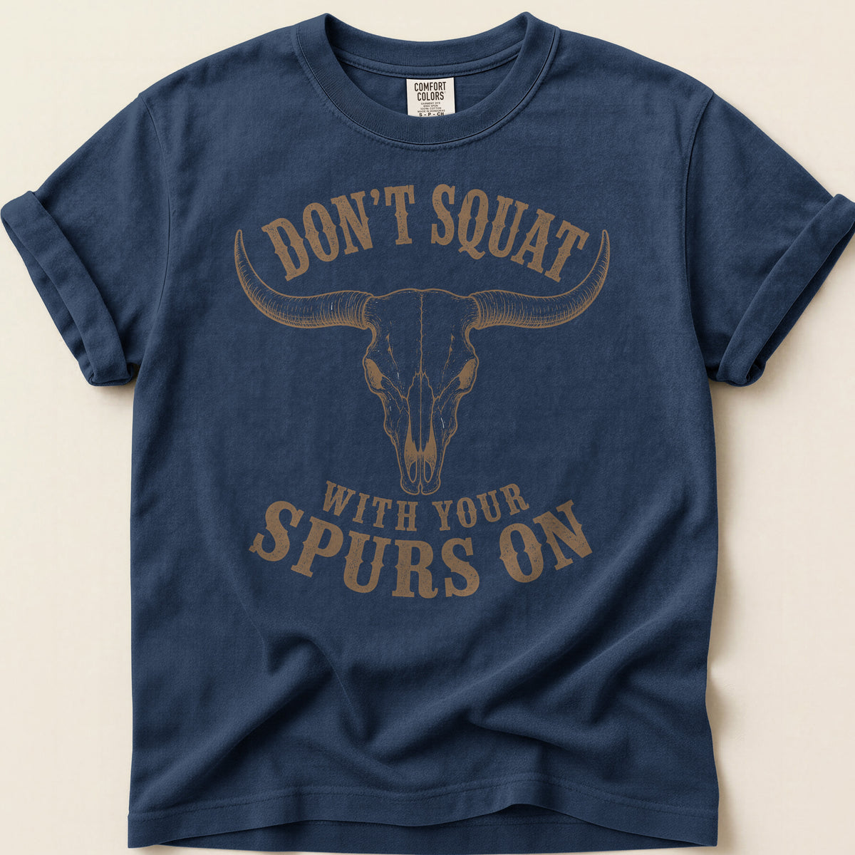 Dont Squat Skull T-shirt on Navy