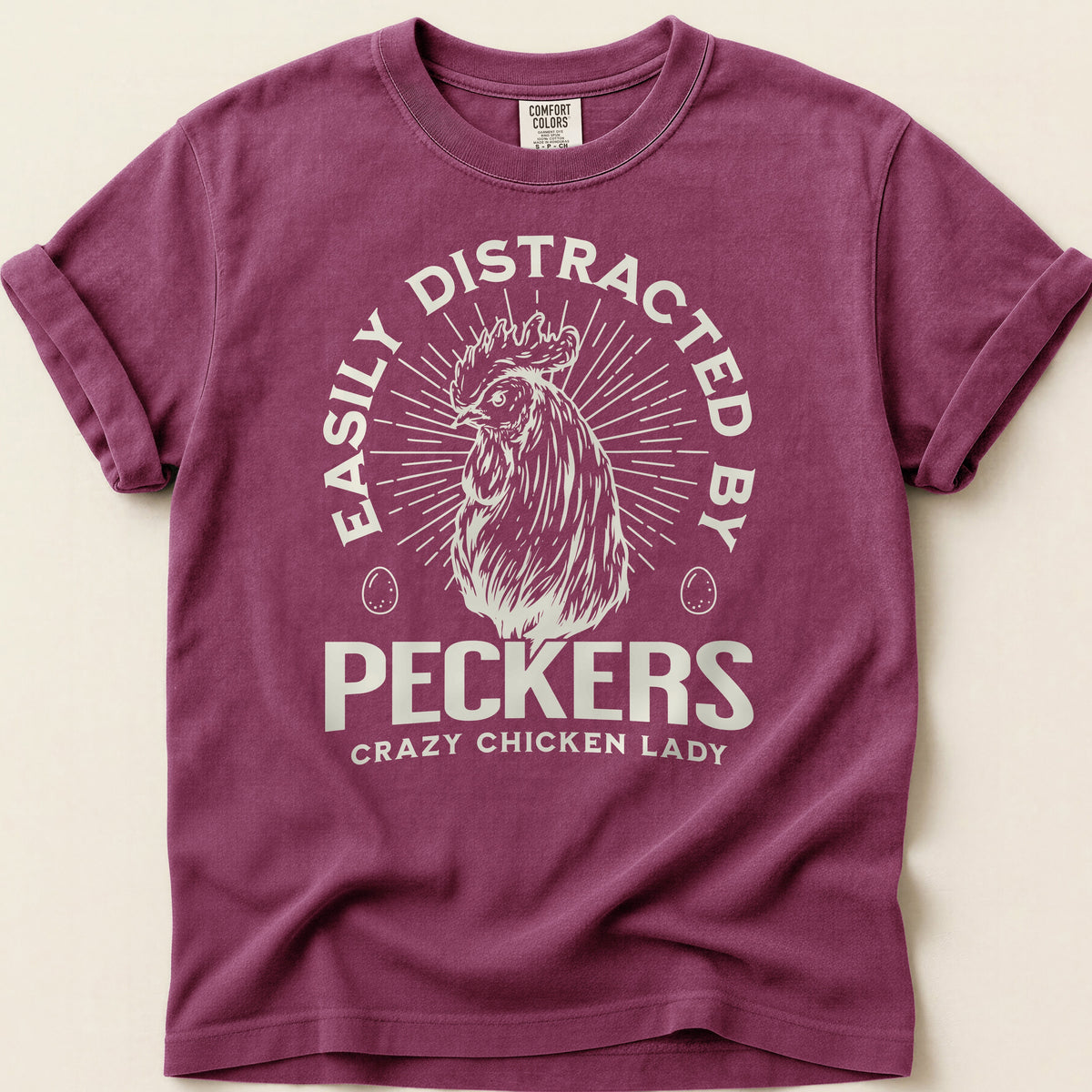 Easily Distracted by Peckers T-shirt on Berry