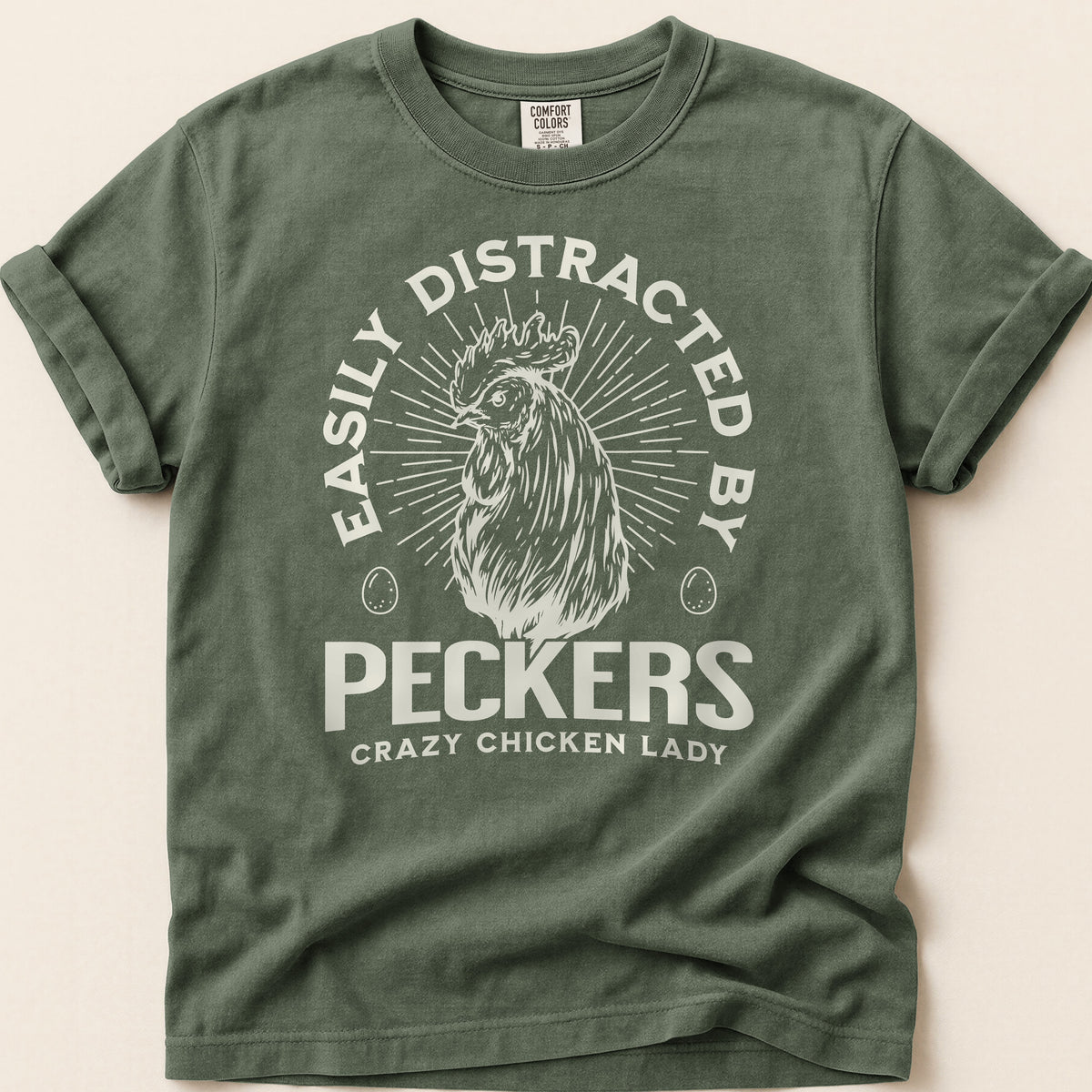 Easily Distracted by Peckers T-shirt on Moss