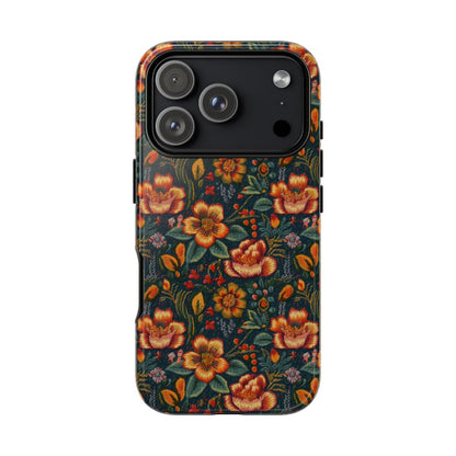 Embroidered Flowers Tough Case - iPhone 18 Pro