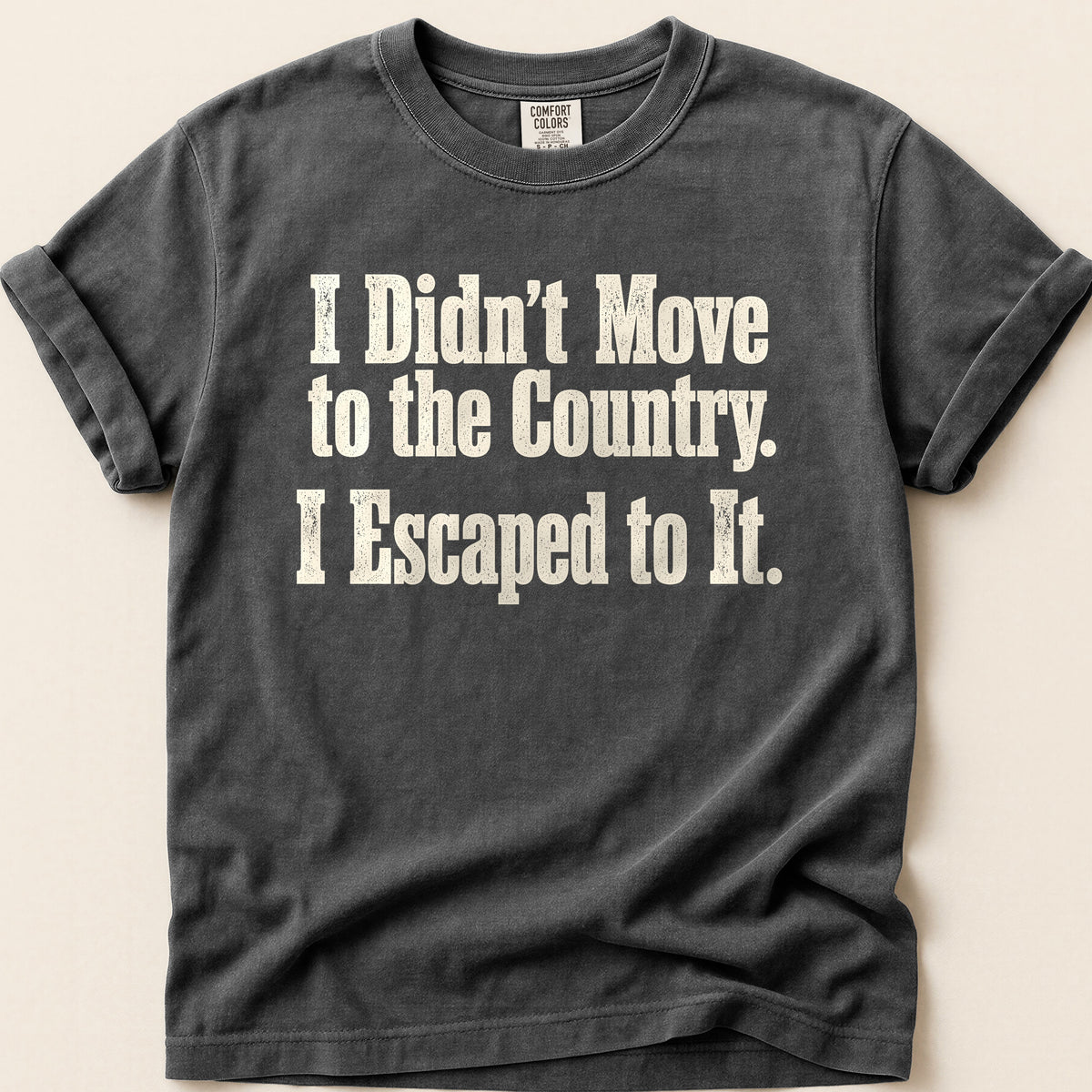 Escaped To Country T-shirt on Pepper