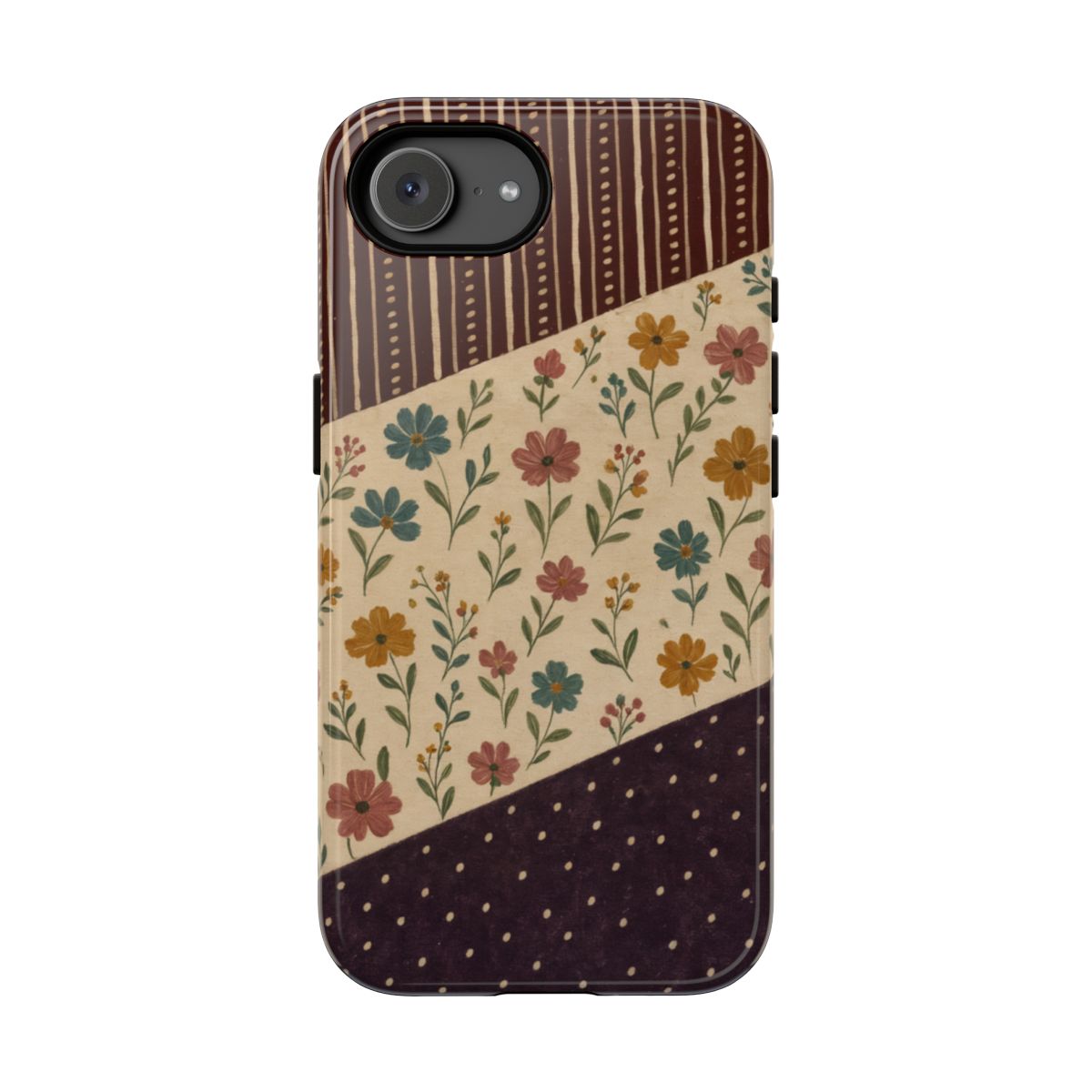 Fall Floral Stripe Tough Case - iPhone 16e