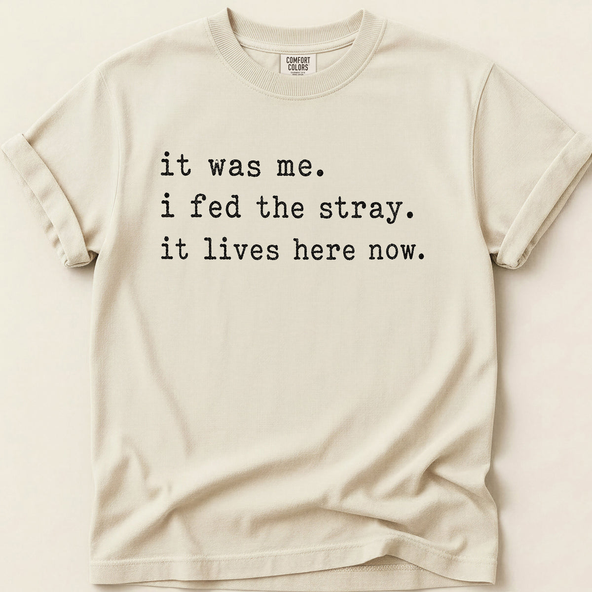 Fed The Stray T-shirt on Ivory