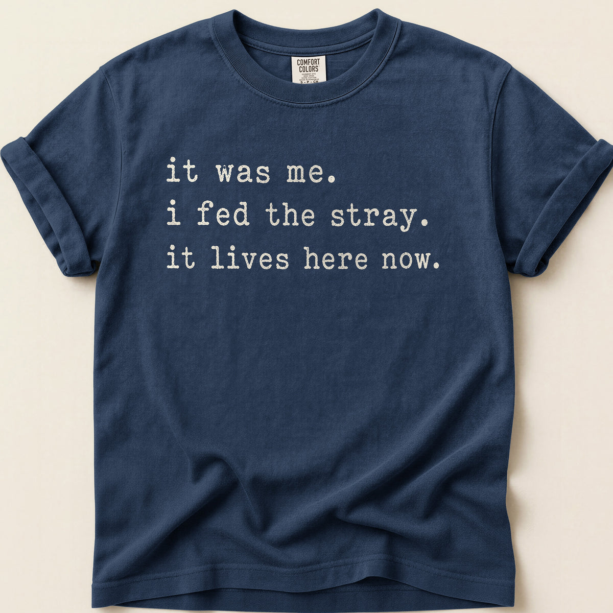 Fed The Stray T-shirt on Navy