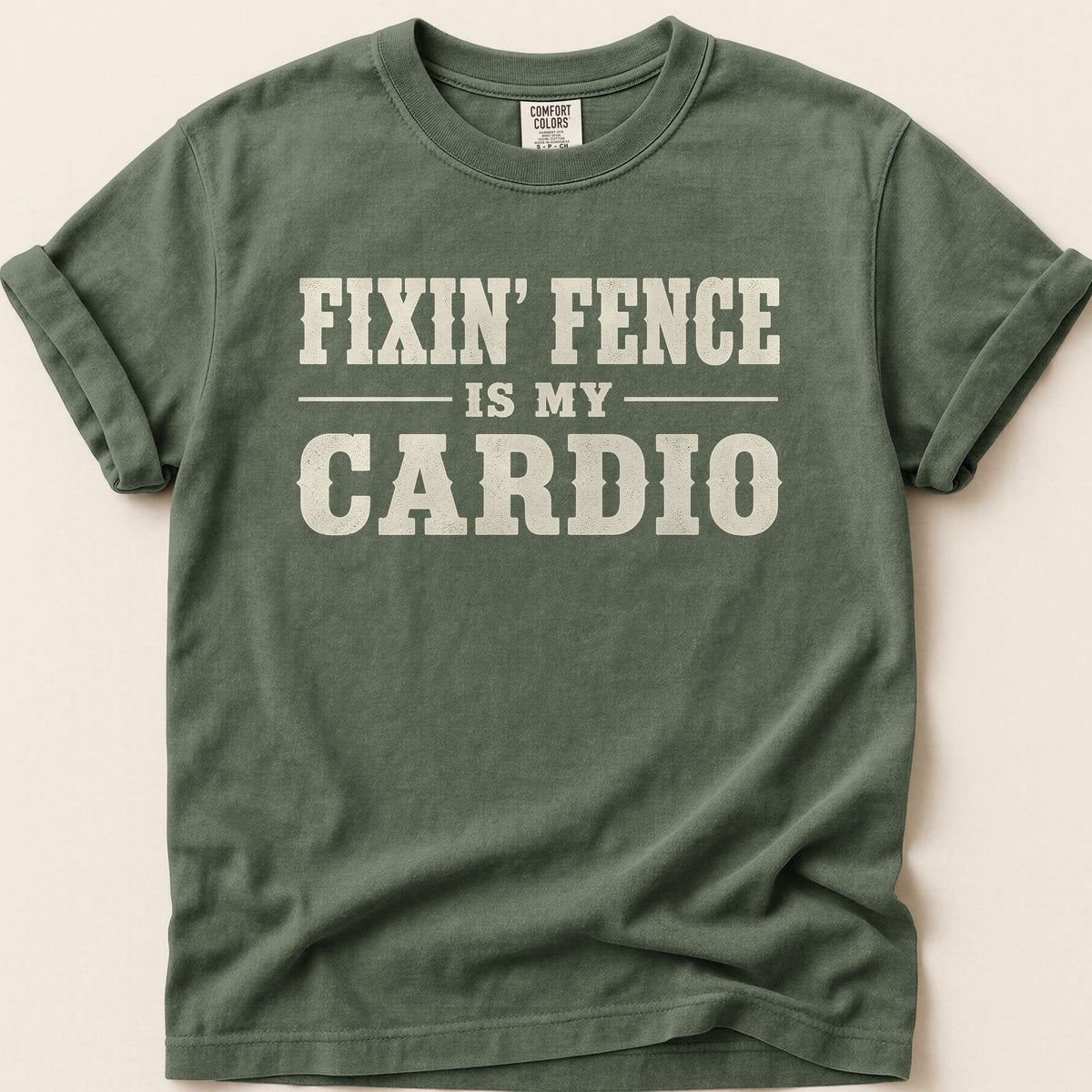 Fixin Fence Cardio T-shirt on Moss