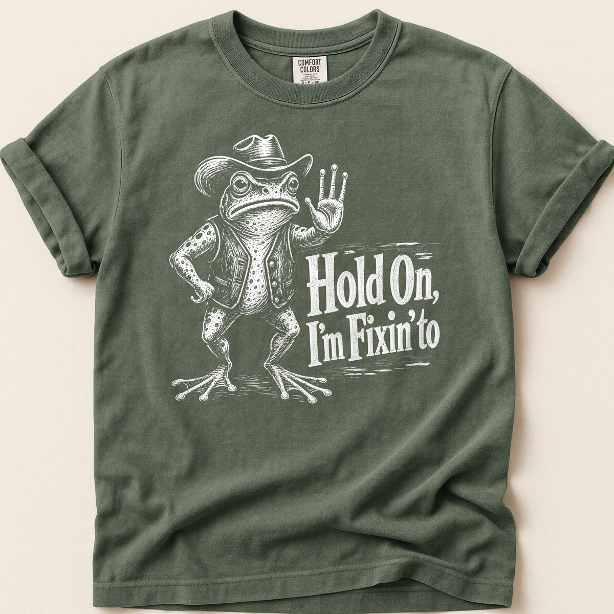 Fixin To Frog T-shirt on Moss