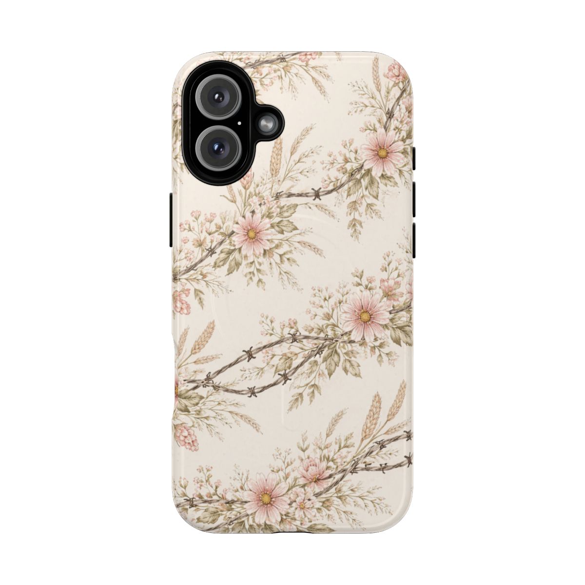 Floral Barbed Wire Magnetic Case