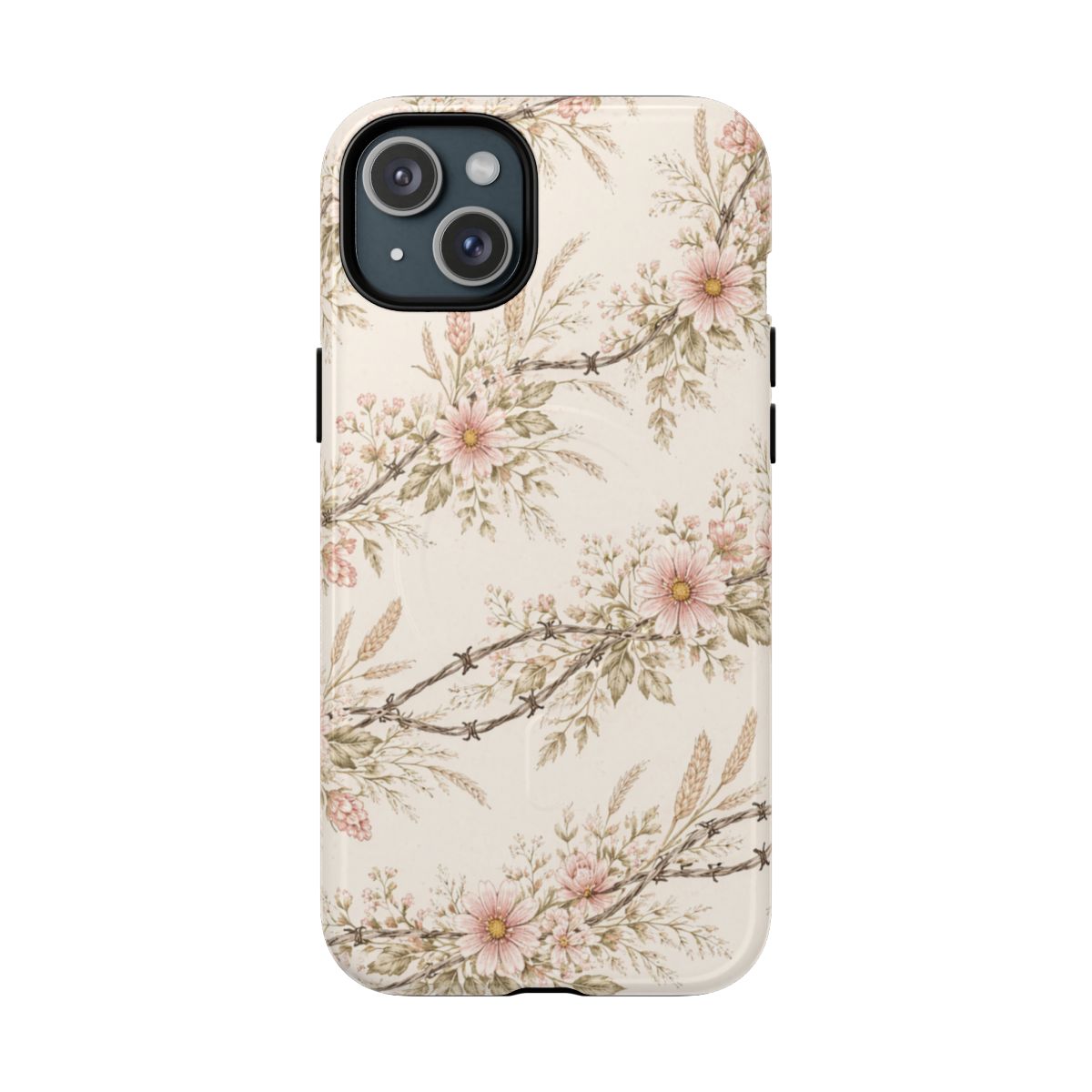 Floral Barbed Wire Magnetic Case