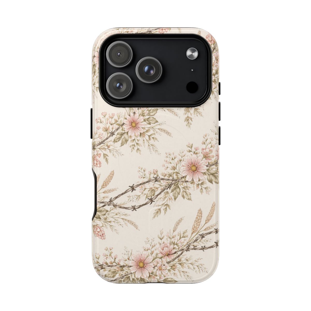 Floral Barbed Wire Magnetic Case