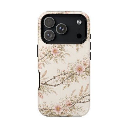 Floral Barbed Wire Magnetic Case