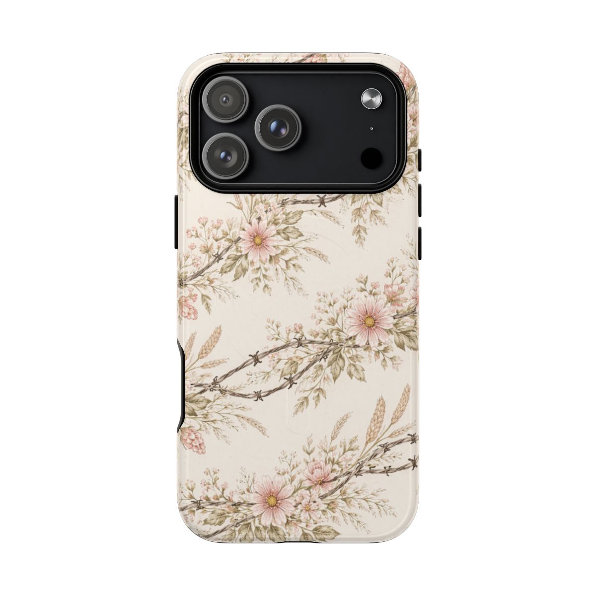Floral Barbed Wire Magnetic Case