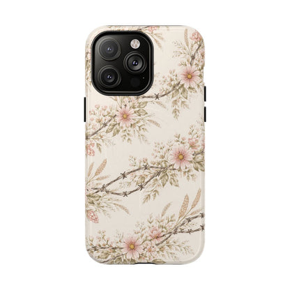 Floral Barbed Wire Magnetic Case
