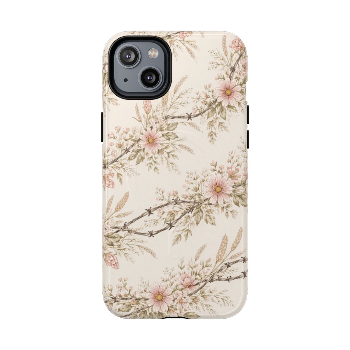 Floral Barbed Wire Magnetic Case