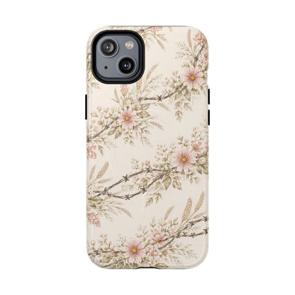 Floral Barbed Wire Magnetic Case