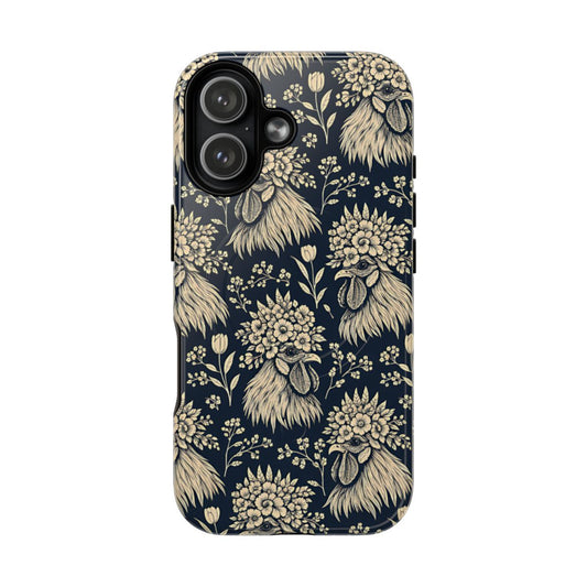 Floral Rooster Magnetic Case