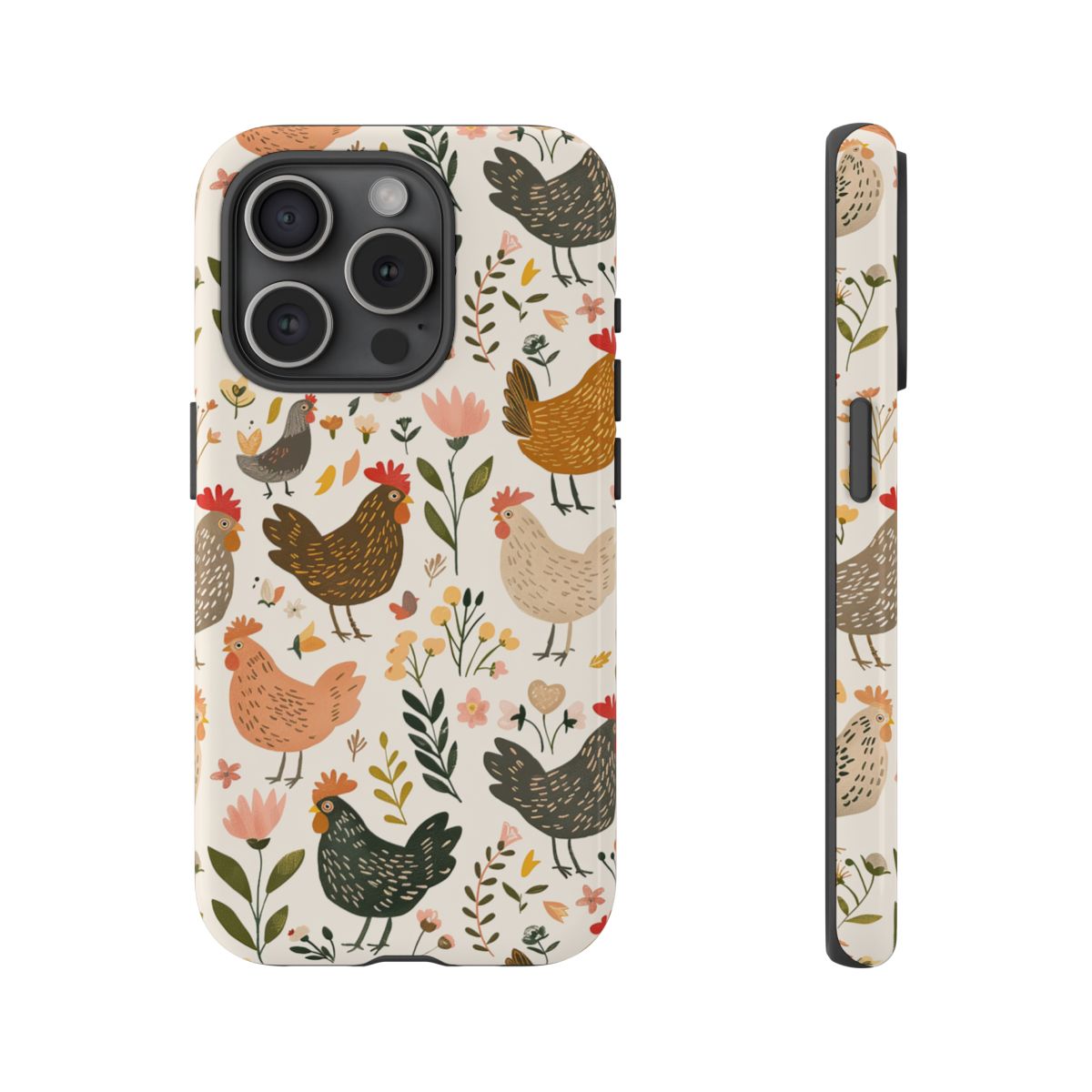 Floral Chickens Tough Case