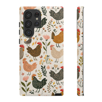 Floral Chickens Tough Case