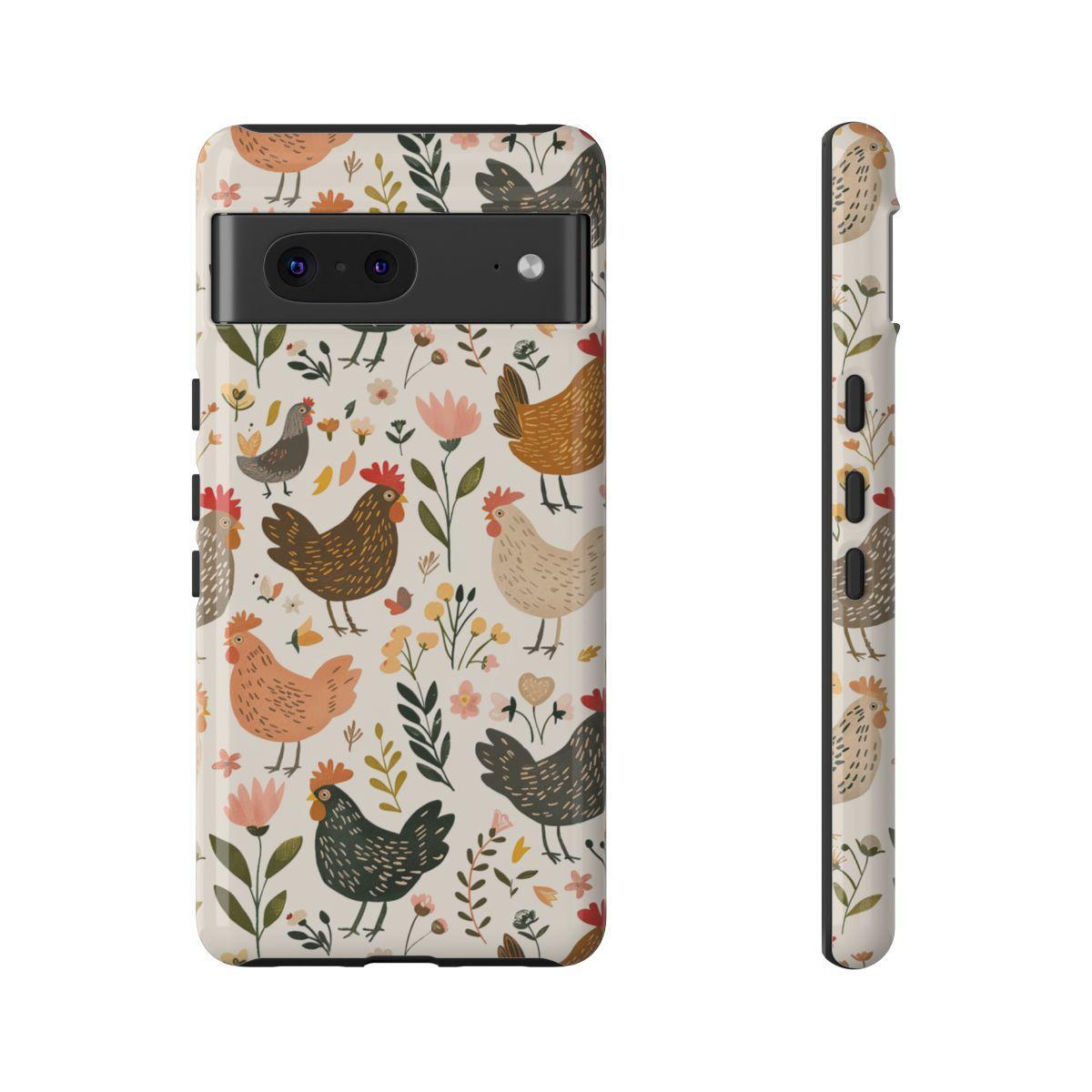 Floral Chickens Tough Case