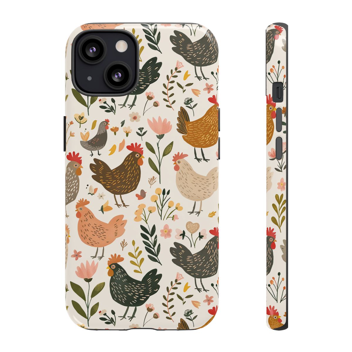 Floral Chickens Tough Case