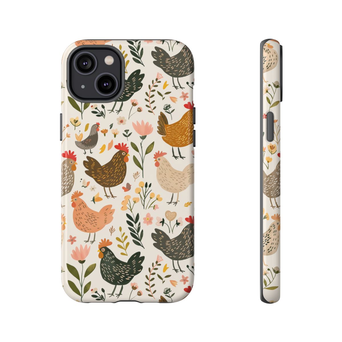 Floral Chickens Tough Case