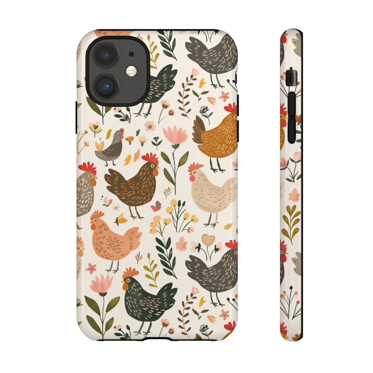 Floral Chickens Tough Case