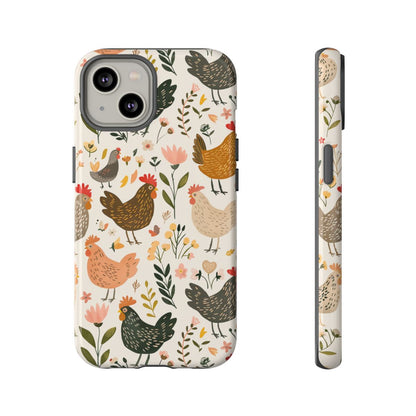 Floral Chickens Tough Case