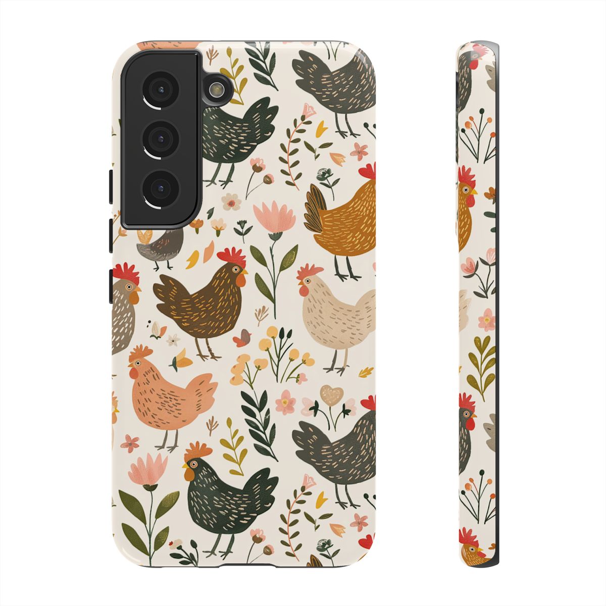 Floral Chickens Tough Case