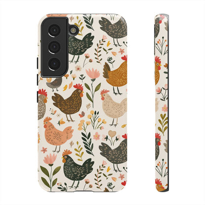 Floral Chickens Tough Case